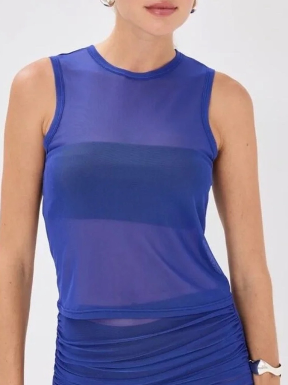Good American Mesh Tank in capri blue - size 4XL - NWT